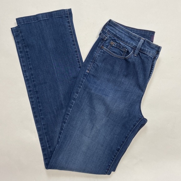 NYDJ Marilyn Straight High Rise Straight Leg Dark Wash Lift Tuck Denim Jeans - Picture 16 of 16